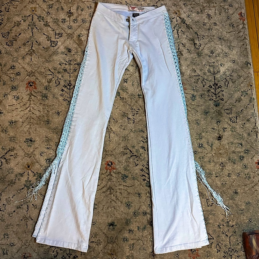 Samba Kay Blue Pants, Flare Pants with Side Detailing - New Condition